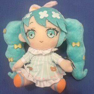Hatsune Miku Plush Doll, Room Wear Image, White Dress 7” Vocaloid, Taito